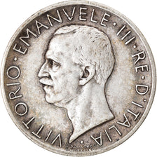 Moeda, Itália, Vittorio Emanuele III, 5 Lire, 1928, Rome, EF(40-45), Prata