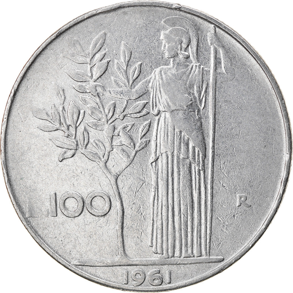 Coin, Italy, 100 Lire, 1961, Rome, VF(30-35), Stainless Steel, KM:96.1