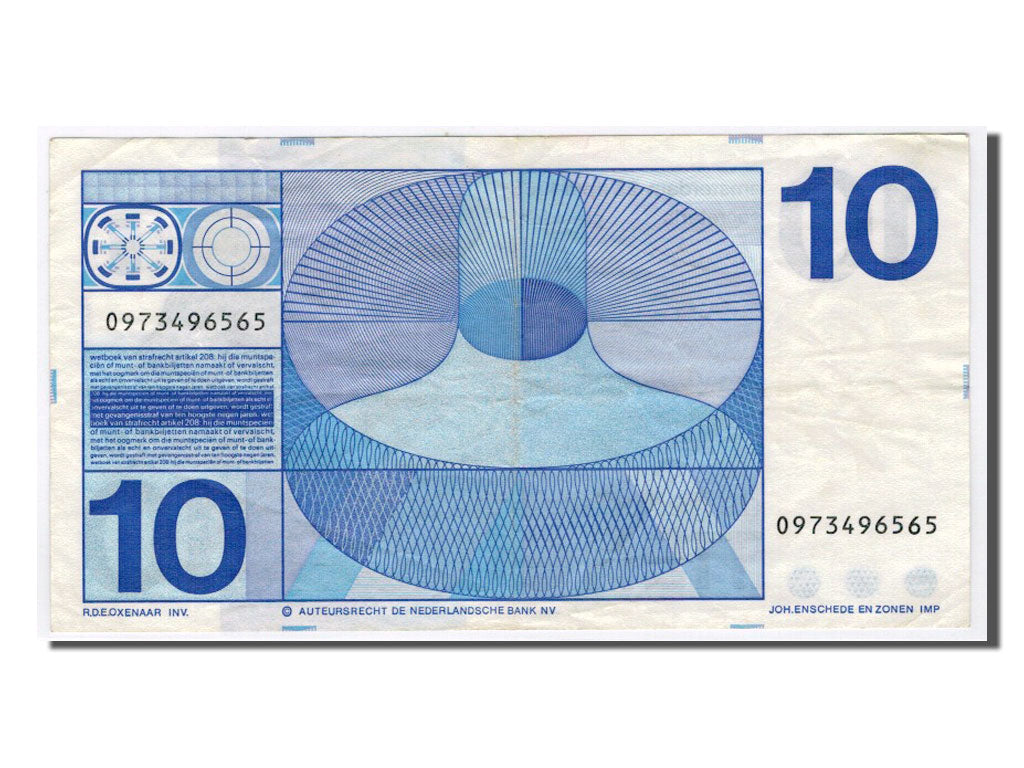 Geldschein, Niederlande, 10 Gulden, 1968, SS+