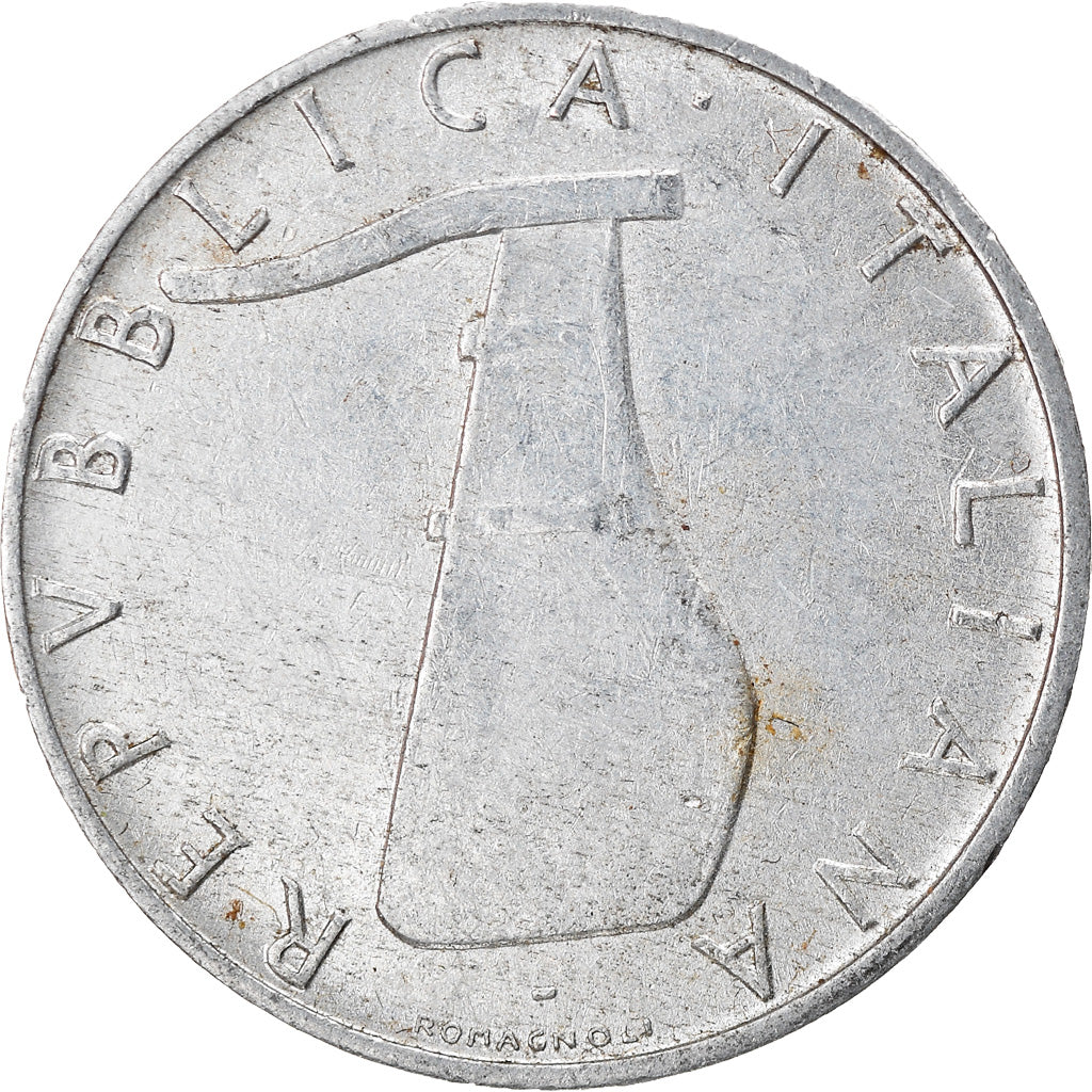 Coin, Italy, 5 Lire, 1973, Rome, VF(30-35), Aluminum, KM:92