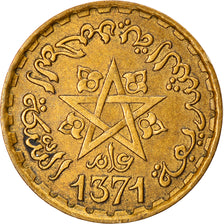 Coin, Morocco, Mohammed V, 10 Francs, 1371, Paris, AU(50-53), Aluminum-Bronze