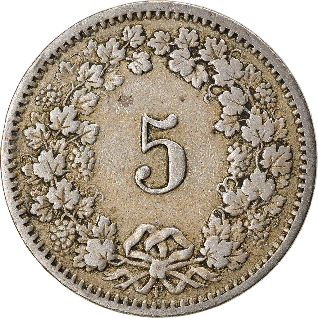 Coin, Switzerland, 5 Rappen, 1915, Bern, VF(30-35), Copper-nickel, KM:26