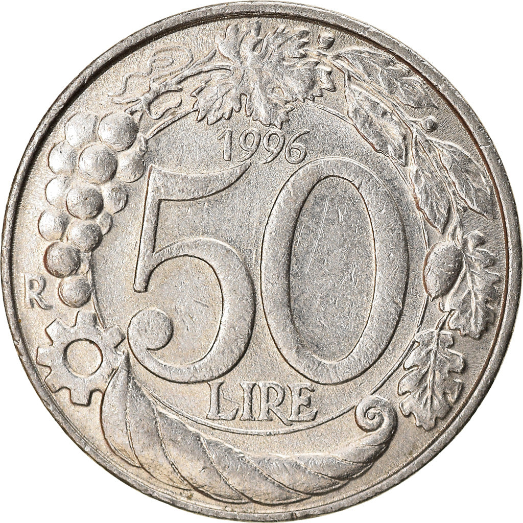 Coin, Italy, 50 Lire, 1996, Rome, EF(40-45), Nickel, KM:183