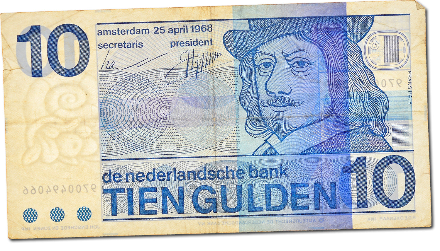 Banknote, Netherlands, 10 Gulden, 1968, EF(40-45)