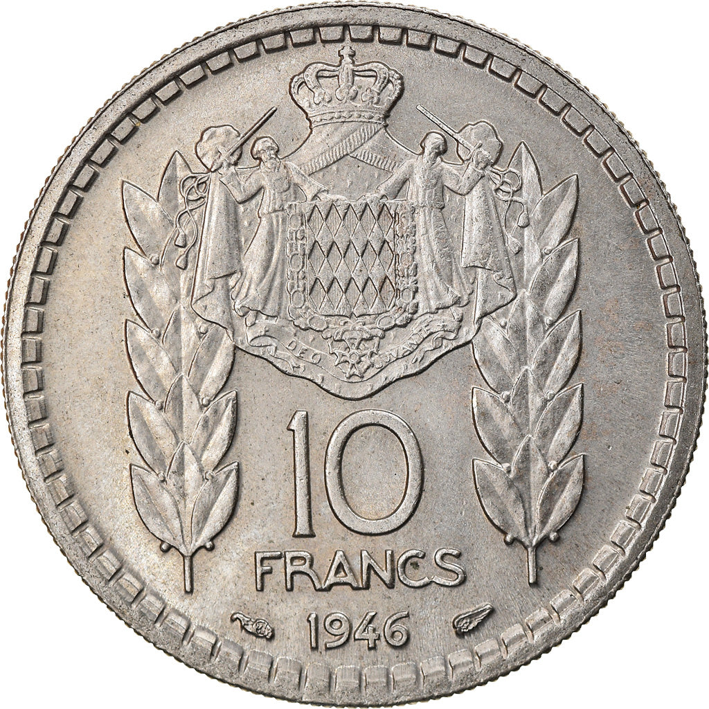 Coin, Monaco, Louis II, 10 Francs, 1946, AU(55-58), Copper-nickel, KM:123