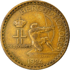 Moneta, Monaco, Louis II, 2 Francs, 1924, Poissy, MB+, Alluminio-bronzo, KM:112