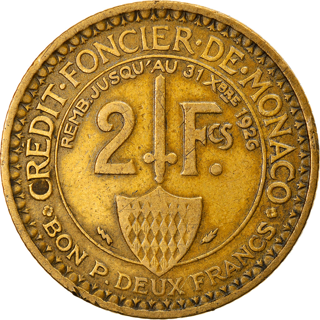 Münze, Monaco, Louis II, 2 Francs, 1924, Poissy, S+, Aluminum-Bronze, KM:112