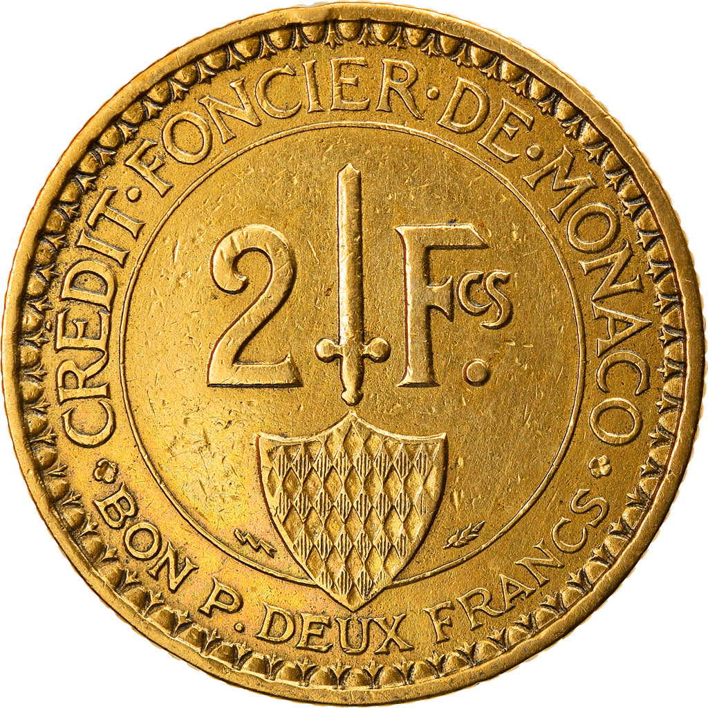 Moneta, Monaco, Louis II, 2 Francs, 1926, Poissy, MB+, Alluminio-bronzo, KM:115