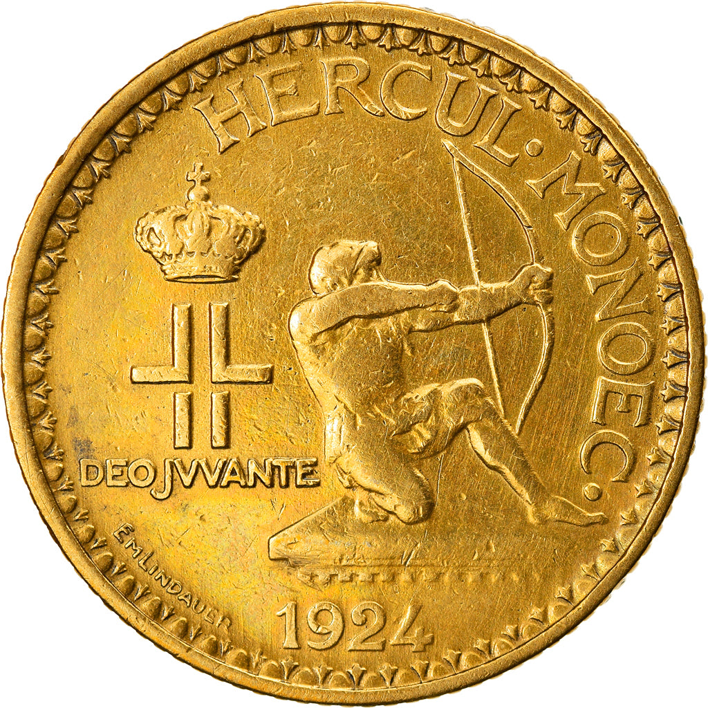 Monnaie, Monaco, Louis II, 2 Francs, 1924, Poissy, TB+, Aluminum-Bronze