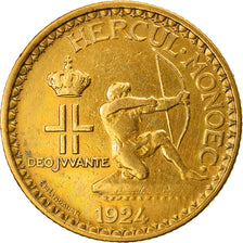 Monnaie, Monaco, Louis II, 2 Francs, 1924, Poissy, TB+, Aluminum-Bronze