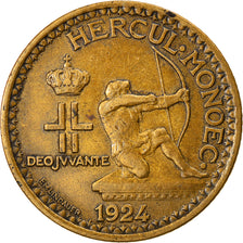 Monnaie, Monaco, Louis II, Franc, 1924, Poissy, TB+, Aluminum-Bronze