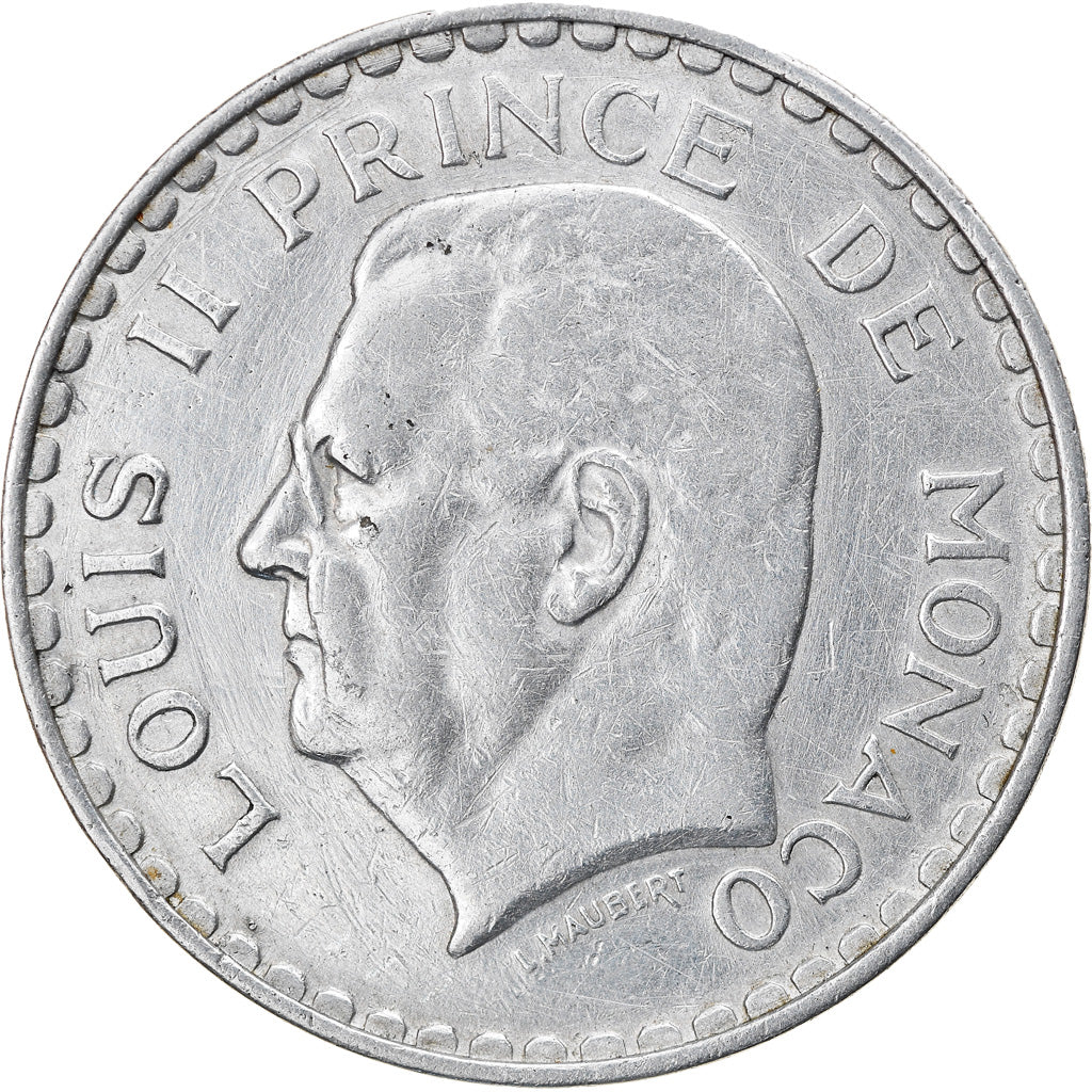 Moneta, Monaco, Louis II, 5 Francs, 1945, Paris, EF(40-45), Aluminium, KM:122
