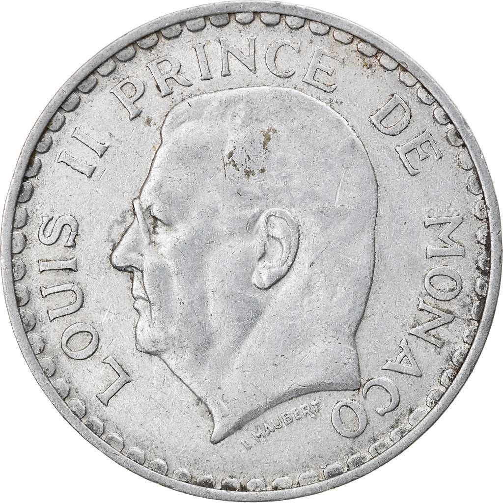 Monnaie, Monaco, Louis II, 5 Francs, 1945, Paris, TB+, Aluminium, Gadoury:MC135