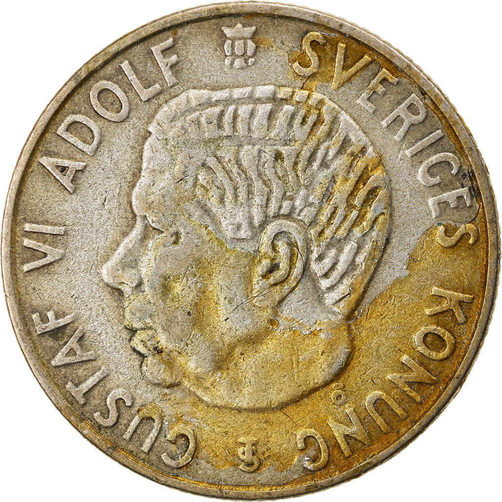 Coin, Sweden, Gustaf VI, Krona, 1954, VF(30-35), Silver, KM:826
