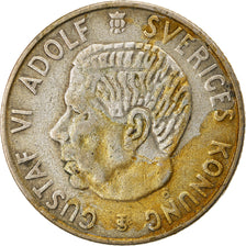 Coin, Sweden, Gustaf VI, Krona, 1954, VF(30-35), Silver, KM:826