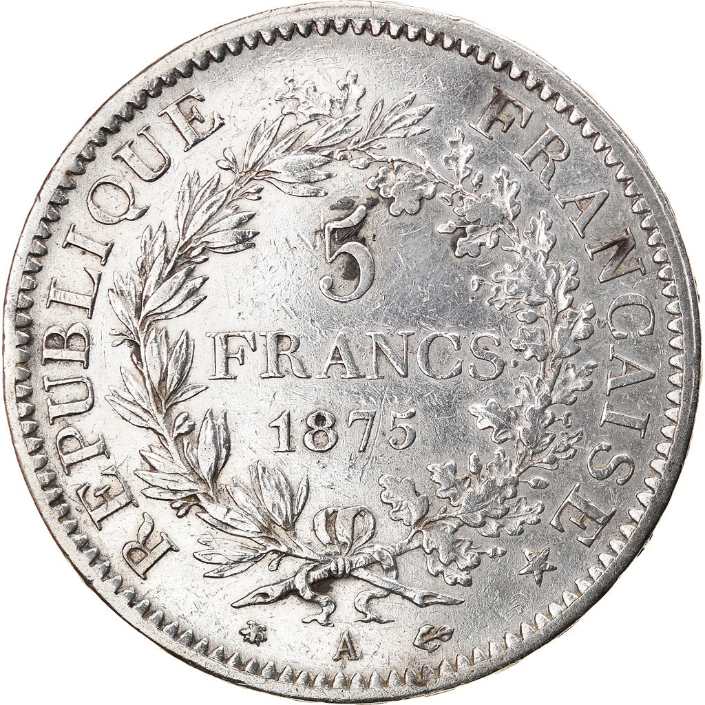 Coin, France, Hercule, 5 Francs, 1875, Paris, EF(40-45), Silver, KM:820.1