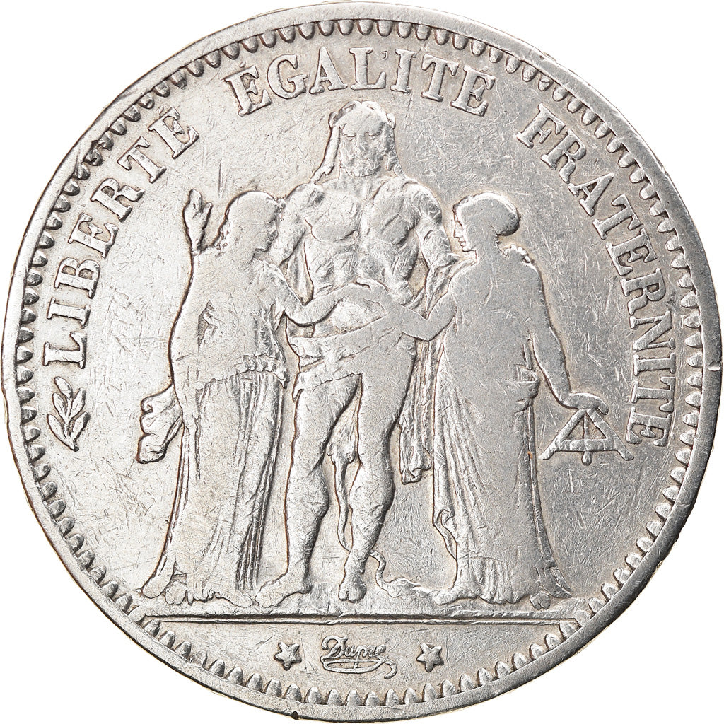 Coin, France, Hercule, 5 Francs, 1874, Bordeaux, VF(20-25), Silver, KM:820.2