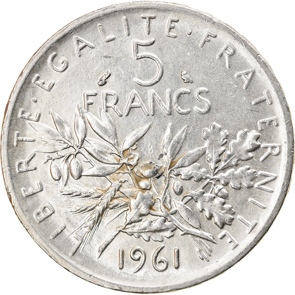Coin, France, Semeuse, 5 Francs, 1961, Paris, AU(50-53), Silver, KM:926