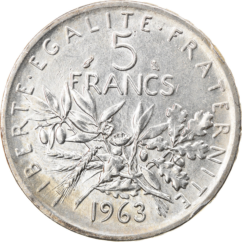 Coin, France, Semeuse, 5 Francs, 1963, Paris, EF(40-45), Silver, KM:926