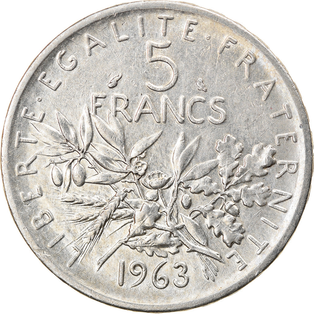 Coin, France, Semeuse, 5 Francs, 1963, Paris, EF(40-45), Silver, KM:926