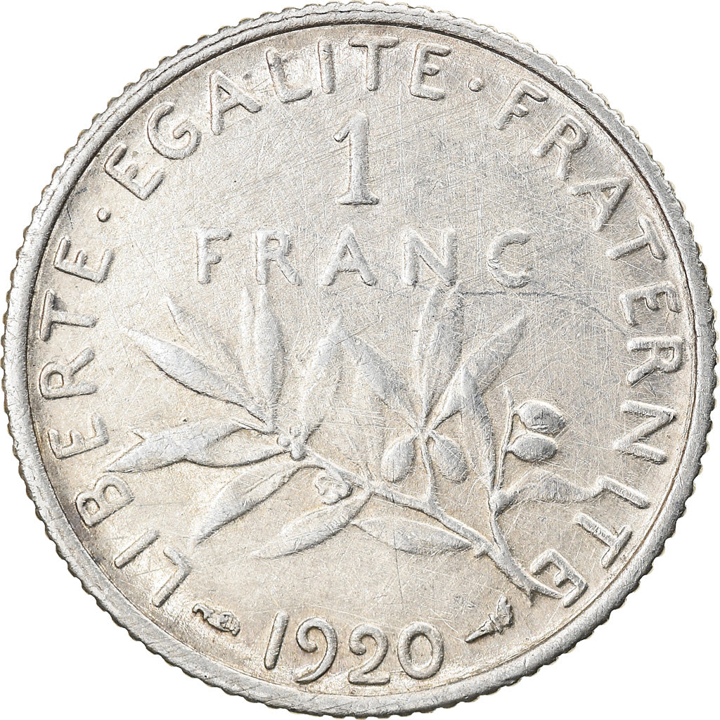 Monnaie, France, Semeuse, Franc, 1920, Paris, TTB, Argent, Gadoury:467, KM:844.1