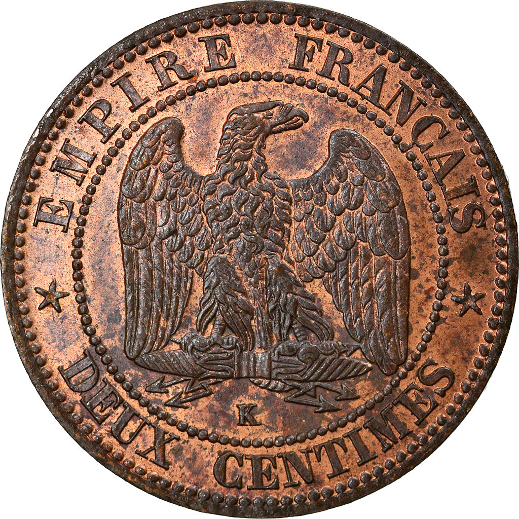 Moneta, Francia, Napoleon III, 2 Centimes, 1862, Bordeaux, SPL-, Bronzo