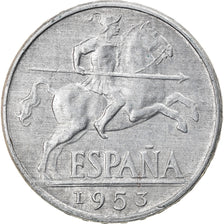 Coin, Spain, 10 Centimos, 1953, AU(55-58), Aluminum, KM:766