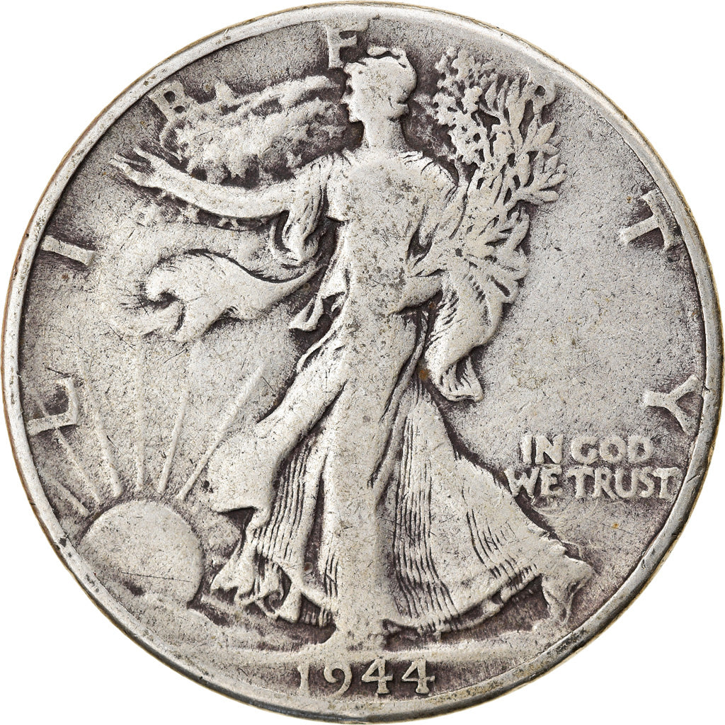 Coin, United States, Walking Liberty Half Dollar, Half Dollar, 1944, U.S. Mint