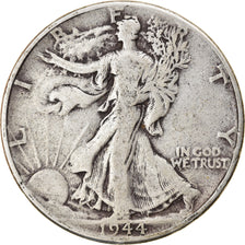 Coin, United States, Walking Liberty Half Dollar, Half Dollar, 1944, U.S. Mint