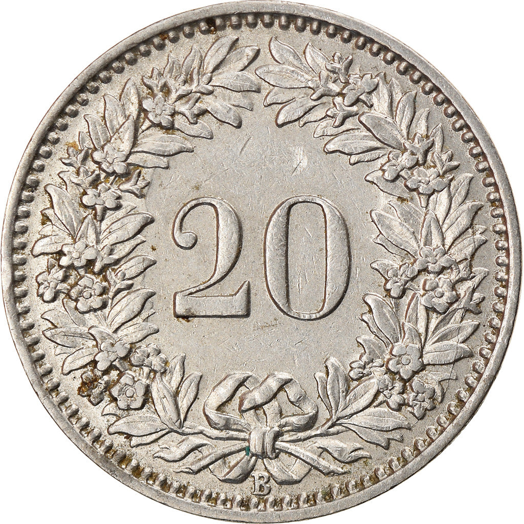 Coin, Switzerland, 20 Rappen, 1931, Bern, EF(40-45), Nickel, KM:29