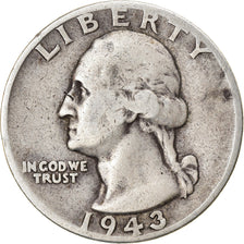 Coin, United States, Washington Quarter, Quarter, 1943, U.S. Mint, Denver