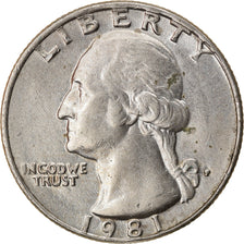 Monnaie, États-Unis, Washington Quarter, Quarter, 1981, Philadelphie, TTB