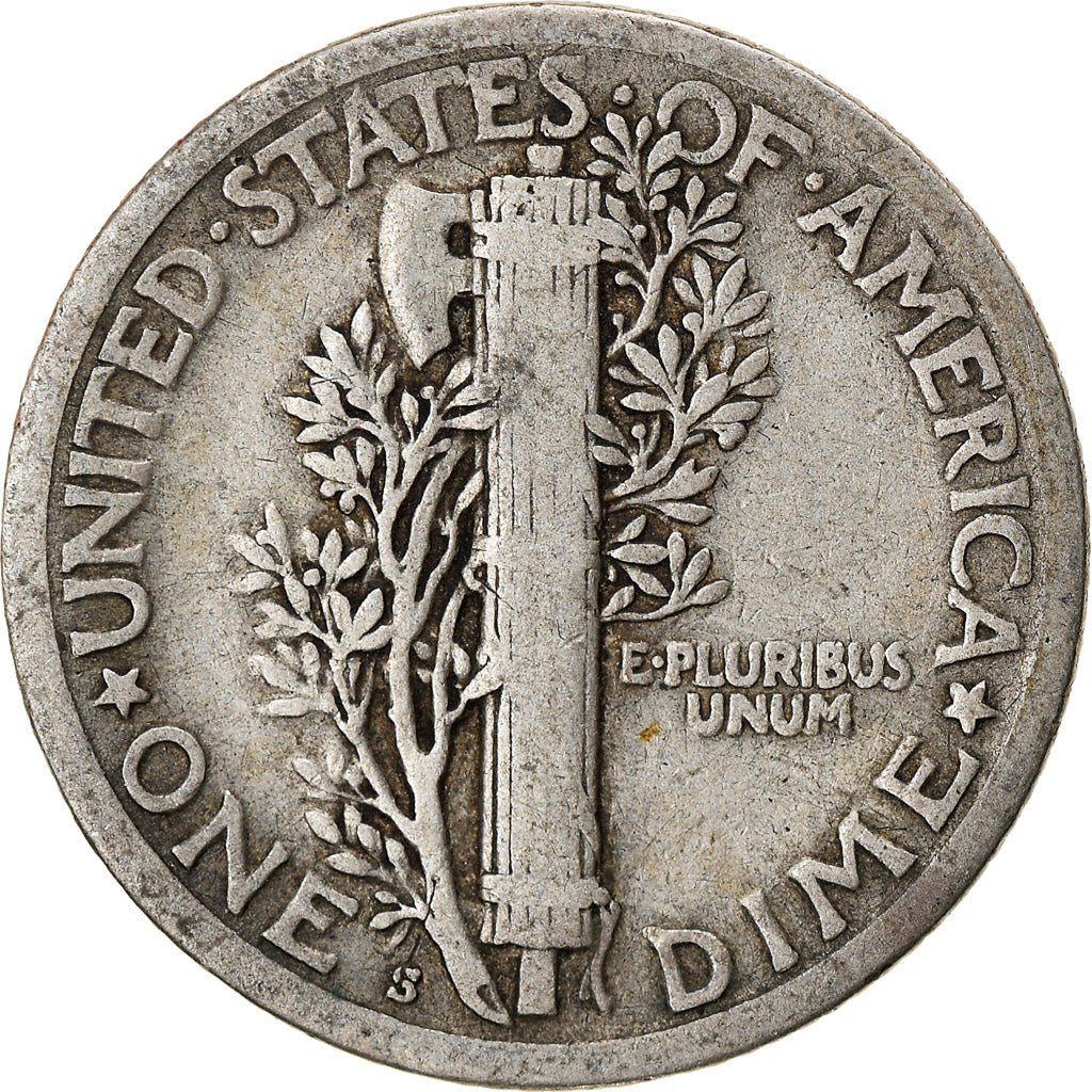 Monnaie, États-Unis, Mercury Dime, Dime, 1917, U.S. Mint, San Francisco, TB