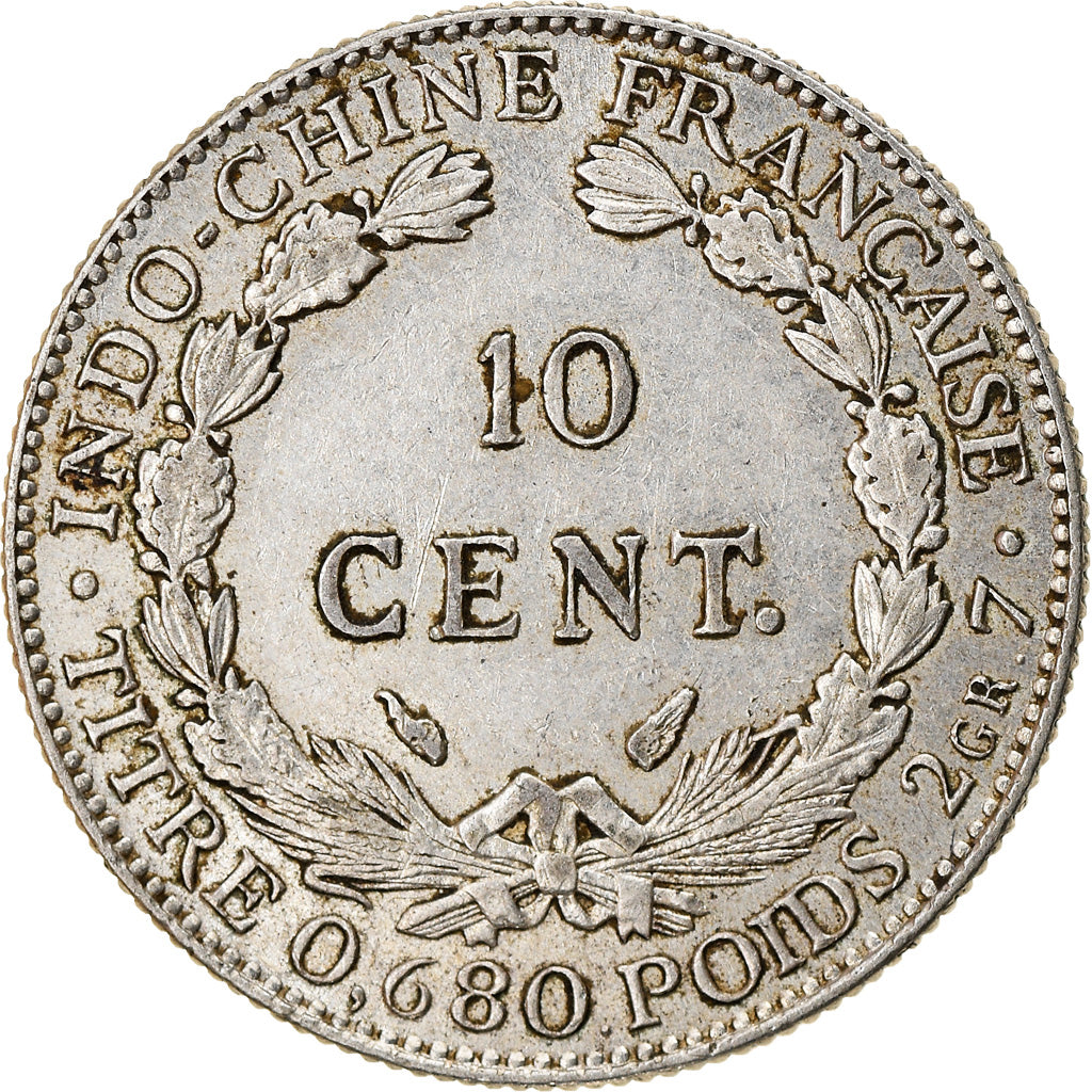 Munten, FRANS INDO-CHINA, 10 Cents, 1937, Paris, ZF+, Zilver, KM:16.2