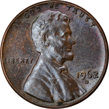 Coin, United States, Lincoln Cent, Cent, 1962, U.S. Mint, Denver, AU(50-53)