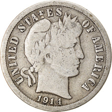 Coin, United States, Barber Dime, Dime, 1914, U.S. Mint, San Francisco