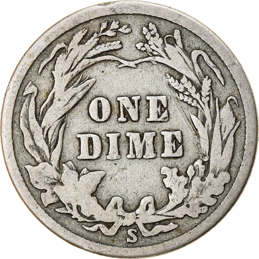 Coin, United States, Barber Dime, Dime, 1914, U.S. Mint, San Francisco