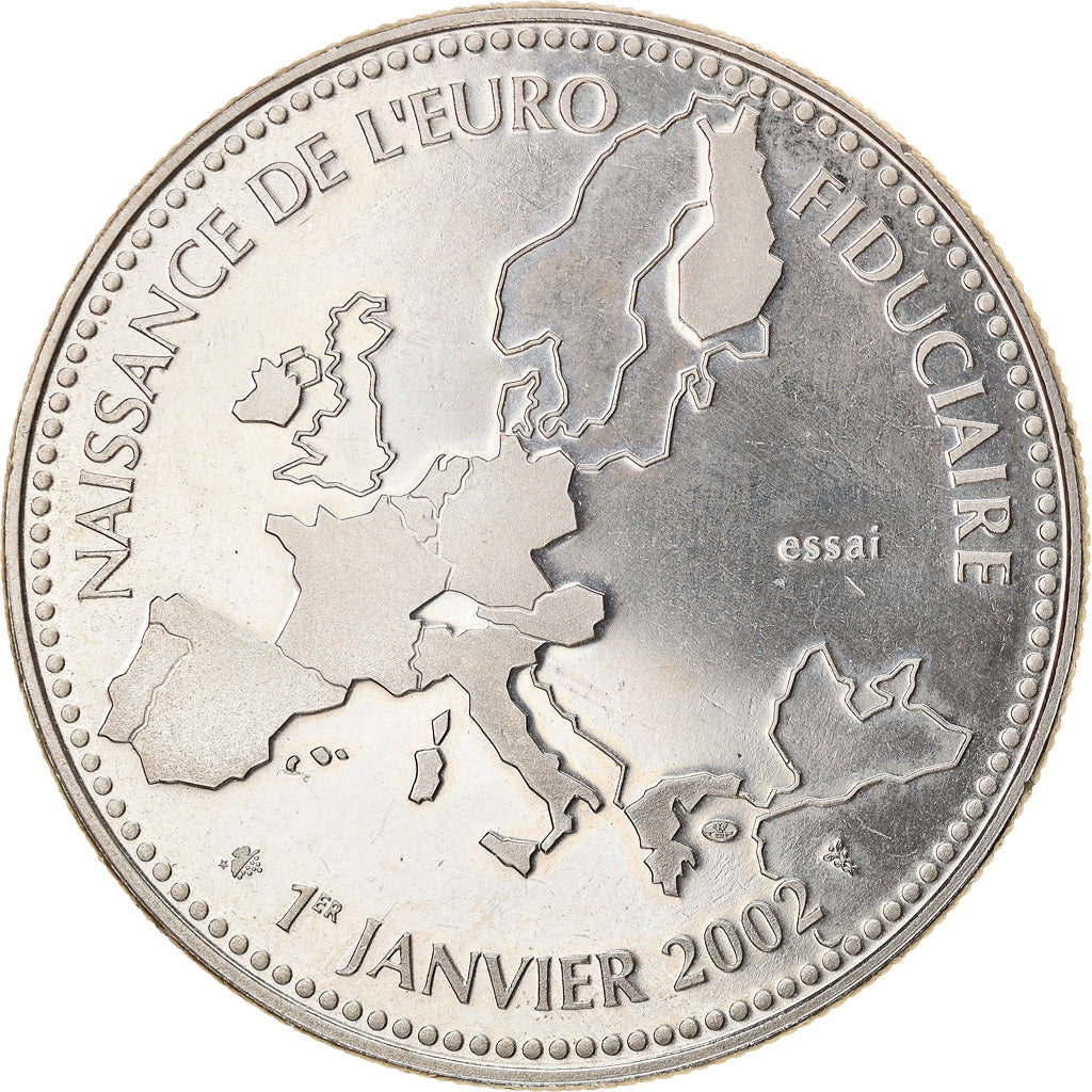 Frankrijk, Medaille, Naissance de l'Euro Fiduciaire, 2002, ZF+, Copper-nickel