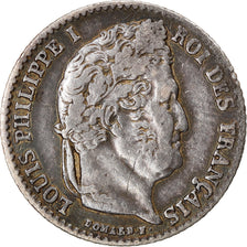 Moeda, França, Louis-Philippe, 1/4 Franc, 1835, Paris, VF(30-35), Prata