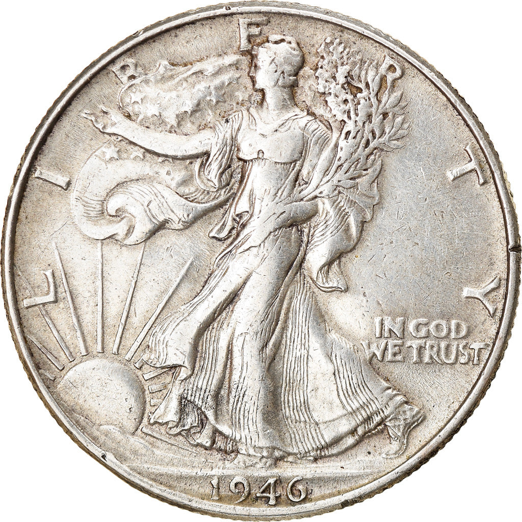 Coin, United States, Walking Liberty Half Dollar, Half Dollar, 1946, U.S. Mint