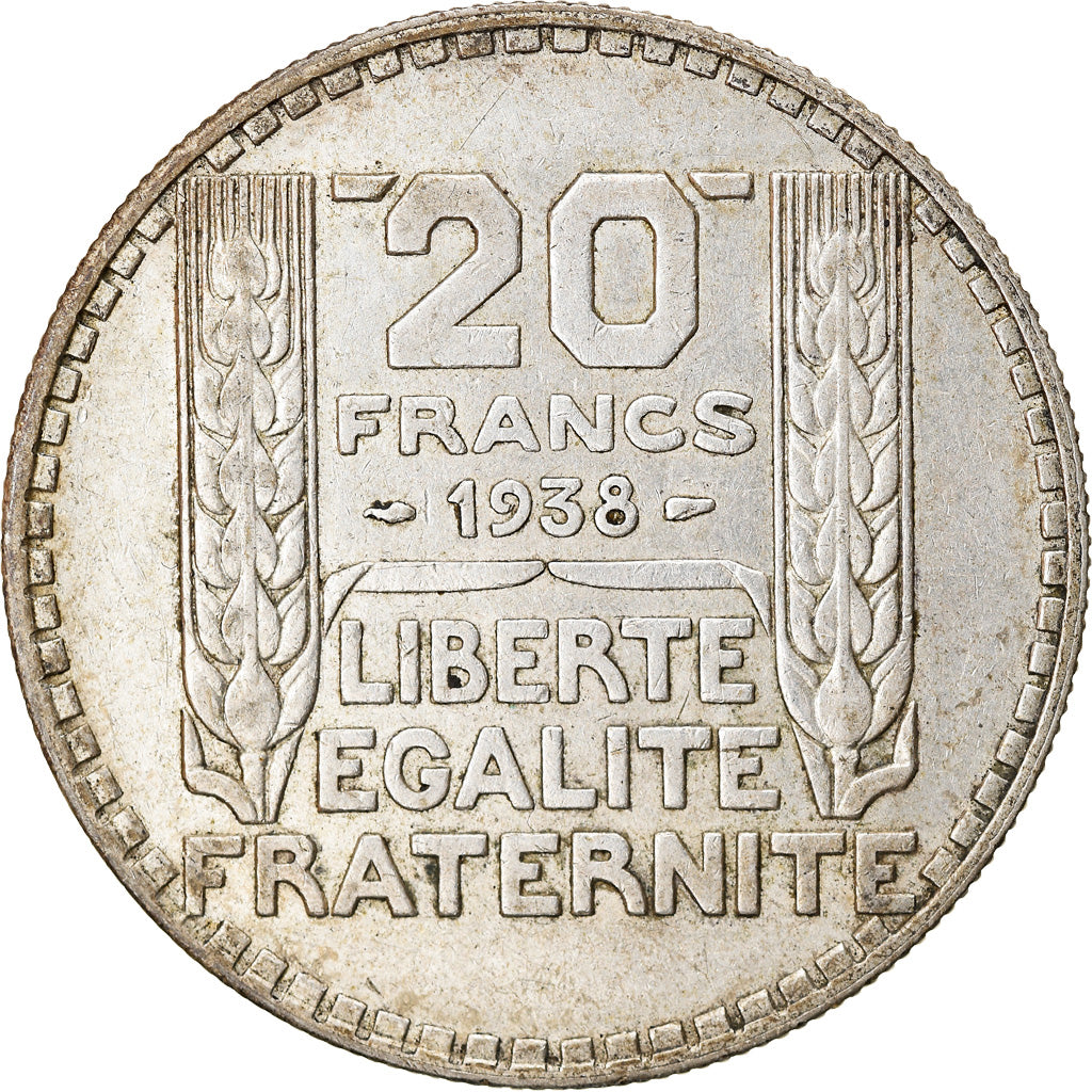 Coin, France, Turin, 20 Francs, 1938, Paris, EF(40-45), Silver, KM:879