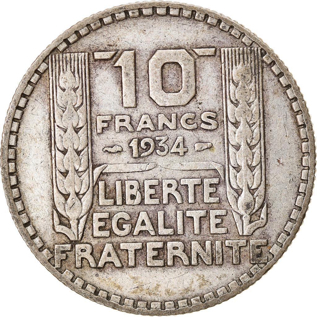 Coin, France, Turin, 10 Francs, 1934, Paris, VF(20-25), Silver, KM:878