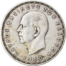 Coin, Greece, Paul I, 20 Drachmai, 1960, VF(30-35), Silver, KM:85
