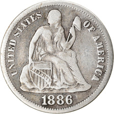 Coin, United States, Seated Liberty Dime, Dime, 1886, U.S. Mint, Philadelphia