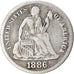 Coin, United States, Seated Liberty Dime, Dime, 1886, U.S. Mint, Philadelphia