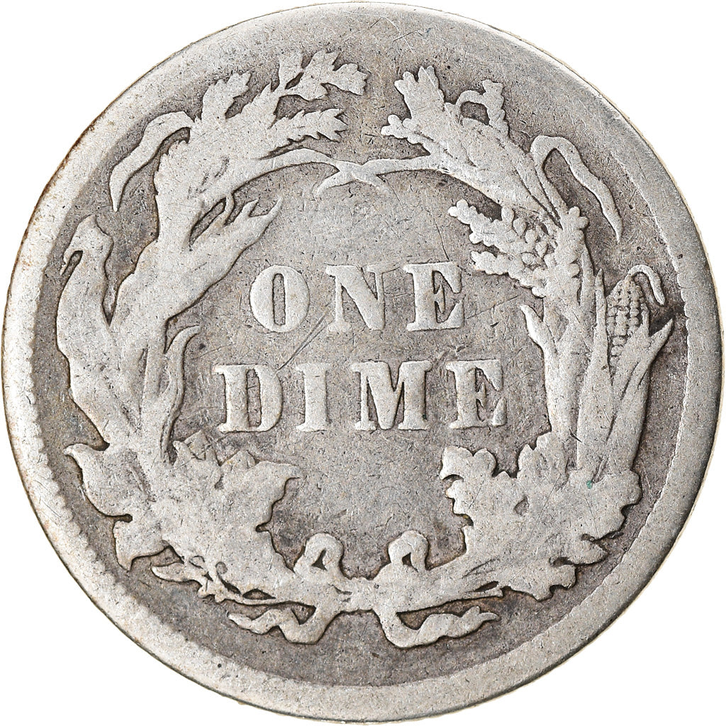 Coin, United States, Seated Liberty Dime, Dime, 1886, U.S. Mint, Philadelphia