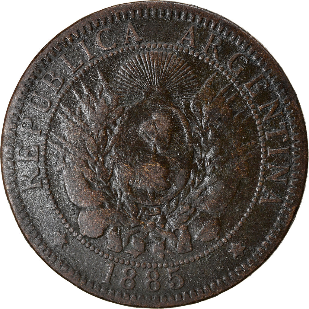 Coin, Argentina, 2 Centavos, 1885, VF(20-25), Bronze, KM:33