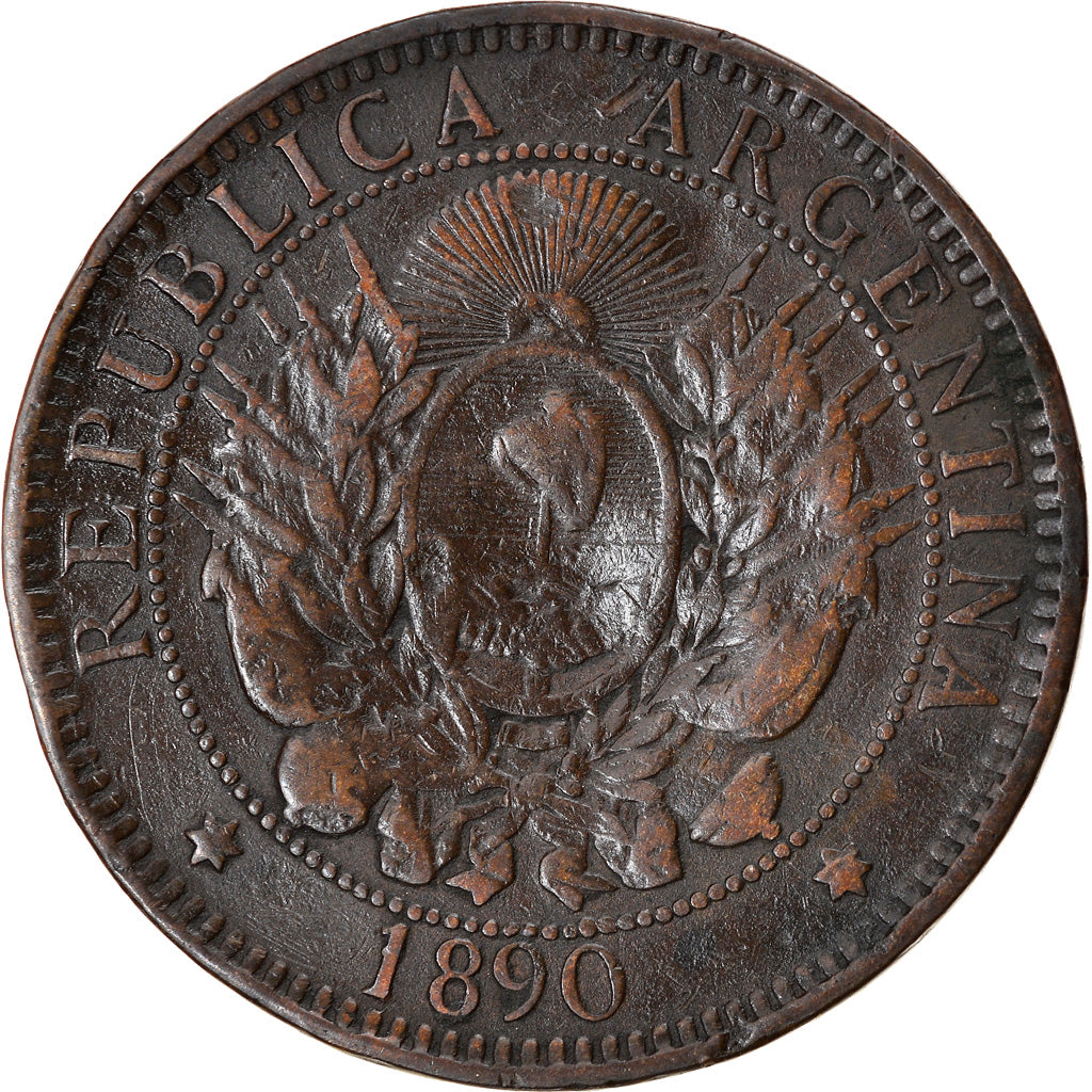 Coin, Argentina, 2 Centavos, 1890, VF(20-25), Bronze, KM:33