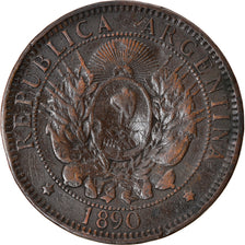 Coin, Argentina, 2 Centavos, 1890, VF(20-25), Bronze, KM:33