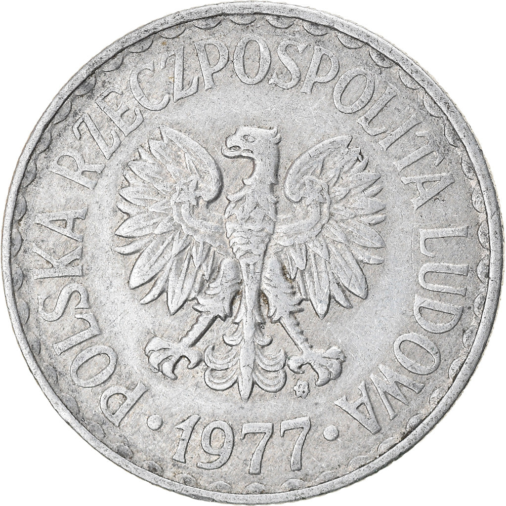 Moneta, Polonia, Zloty, 1977, Warsaw, MB, Alluminio, KM:49.1